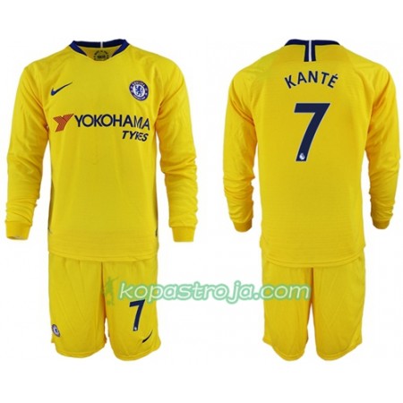 Billiga Fotbollströjor Chelsea Kante 7 Barn Borta tröja 2018/19 Långärmad